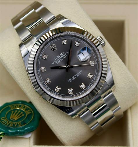 rolex datejust grey dial diamond|rolex datejust price uk.